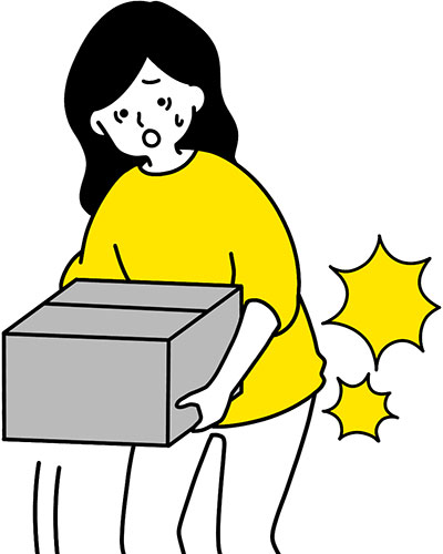 ぎっくり腰の女性